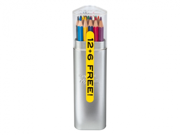 MXZ Tin 12+6 Free Coloured Pencils 6535M18